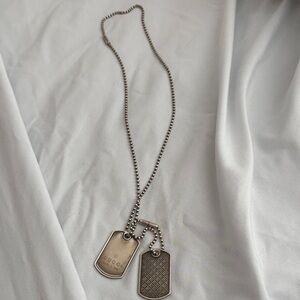 Gucci Silver Dog Tag Pendant Necklace